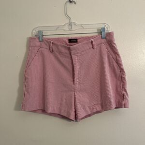 CROSBY By Mollie Burch Red & White Pinstripe Chino High Rise Shorts- Size 10